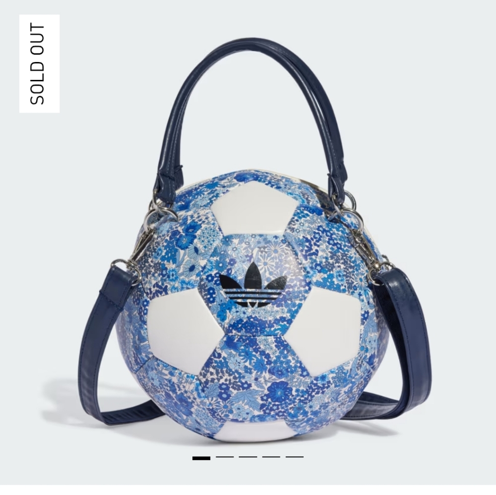 Adidas Blue Floral Soccer Ball Crossbody Bag